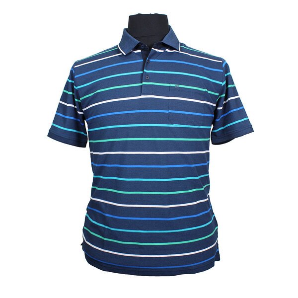 Casa Moda 310600 Cotton Mix Horizontal Stripe Polo with Pocket-shop-by-brands-Beggs Big Mens Clothing - Big Men's fashionable clothing and shoes