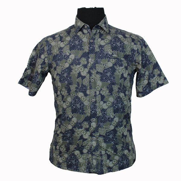 Berlin 555 Cotton Abstract  Print Shirt-shop-by-brands-Beggs Big Mens Clothing - Big Men's fashionable clothing and shoes