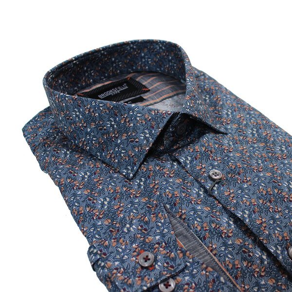 Brooksfield floral print dress shirt-shop-by-brands-Beggs Big Mens Clothing - Big Men's fashionable clothing and shoes