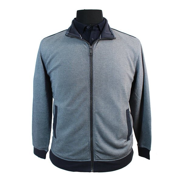 Casa Moda Navy Full Zip Sweater Grey Navy-shop-by-brands-Beggs Big Mens Clothing - Big Men's fashionable clothing and shoes