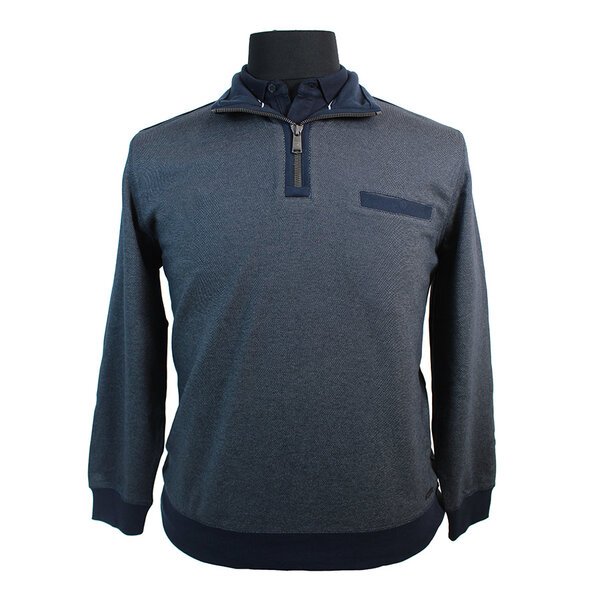 Casa Moda Navy Half Zip Sweater -shop-by-brands-Beggs Big Mens Clothing - Big Men's fashionable clothing and shoes