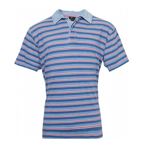 Replika Striped Cotton Polo contrast collar-shop-by-brands-Beggs Big Mens Clothing - Big Men's fashionable clothing and shoes