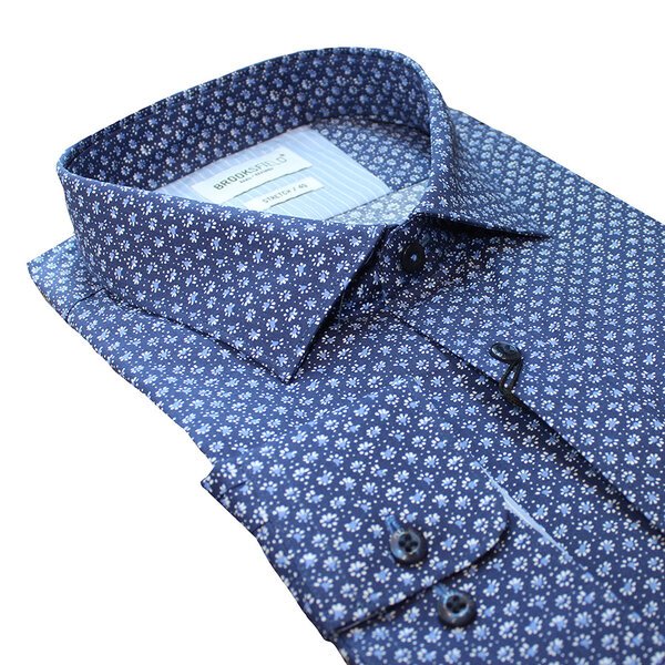 Brooksfield Stretch Cotton Floral Pattern Navy-shop-by-brands-Beggs Big Mens Clothing - Big Men's fashionable clothing and shoes