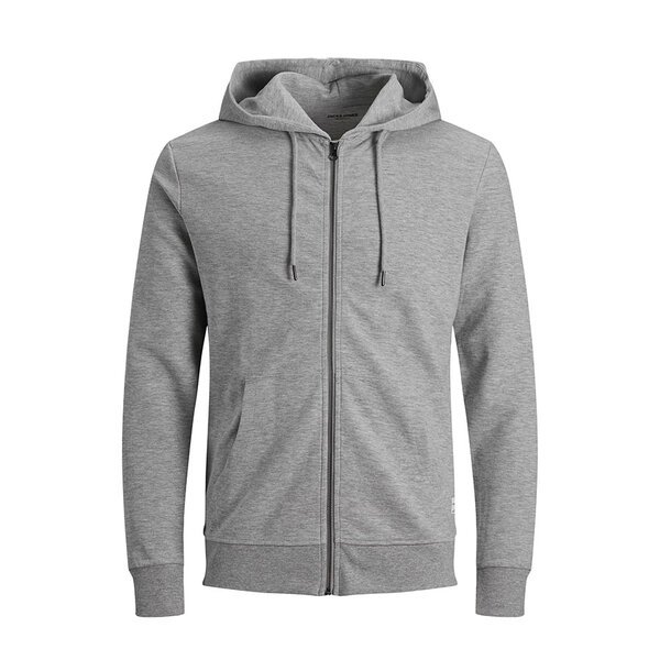 Jack and Jones Full Zip Hoody Cotton Mix Grey-shop-by-brands-Beggs Big Mens Clothing - Big Men's fashionable clothing and shoes