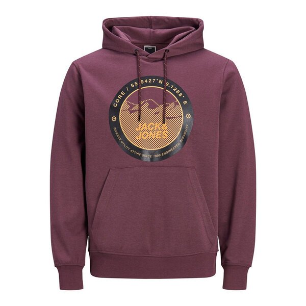 Jack and Jones Grape Mountain Logo Hoody-shop-by-brands-Beggs Big Mens Clothing - Big Men's fashionable clothing and shoes