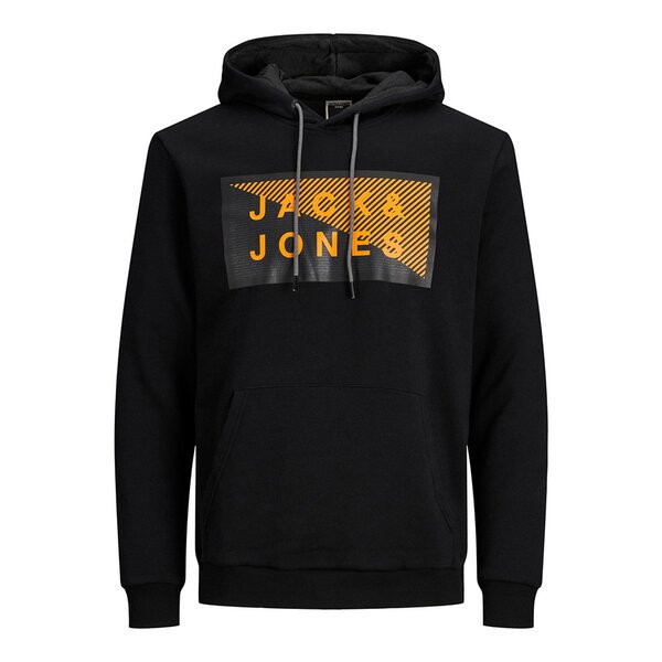 Jack and Jones Cotton Mix Brand Logo Kangaroo Pocket Hoodie-shop-by-brands-Beggs Big Mens Clothing - Big Men's fashionable clothing and shoes