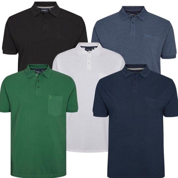 North 56 Pure Cotton Plain Pique Weave Polo with Pocket-shop-by-brands-Beggs Big Mens Clothing - Big Men's fashionable clothing and shoes
