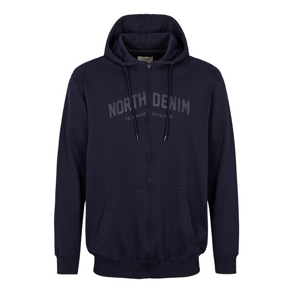 North 56 Full zip Logo Hoodie Navy-shop-by-brands-Beggs Big Mens Clothing - Big Men's fashionable clothing and shoes