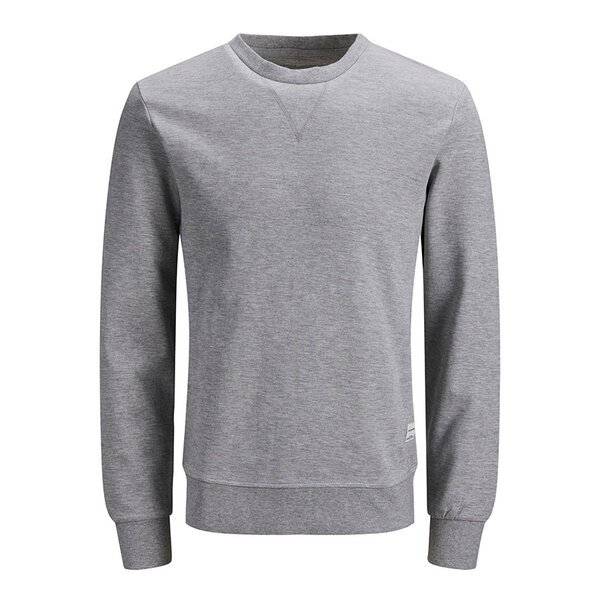 Jack and Jones Basic Crew Neck Sweater Grey-shop-by-brands-Beggs Big Mens Clothing - Big Men's fashionable clothing and shoes