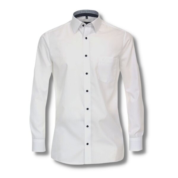 Casa Moda White Business Shirt With Contrast Trim Detail-shop-by-brands-Beggs Big Mens Clothing - Big Men's fashionable clothing and shoes