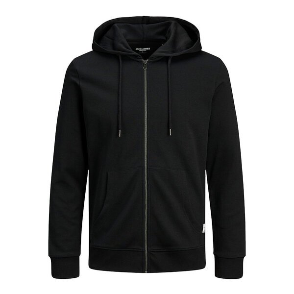 Jack and Jones Full Zip Hoody Cotton Mix Black-shop-by-brands-Beggs Big Mens Clothing - Big Men's fashionable clothing and shoes