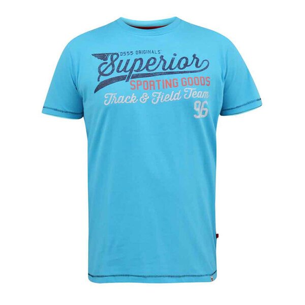 D555 Rushden Superior Originals Turquoise Tee-shop-by-brands-Beggs Big Mens Clothing - Big Men's fashionable clothing and shoes