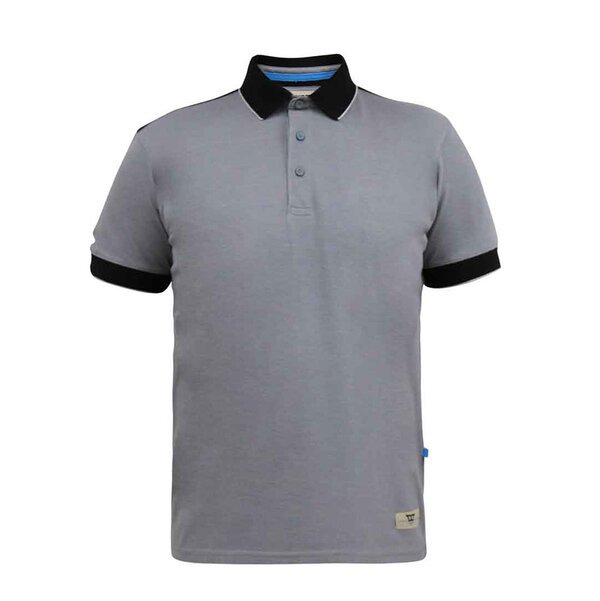 D555 Prinstead Pique Polo With Shoulder Detail Grey-shop-by-brands-Beggs Big Mens Clothing - Big Men's fashionable clothing and shoes