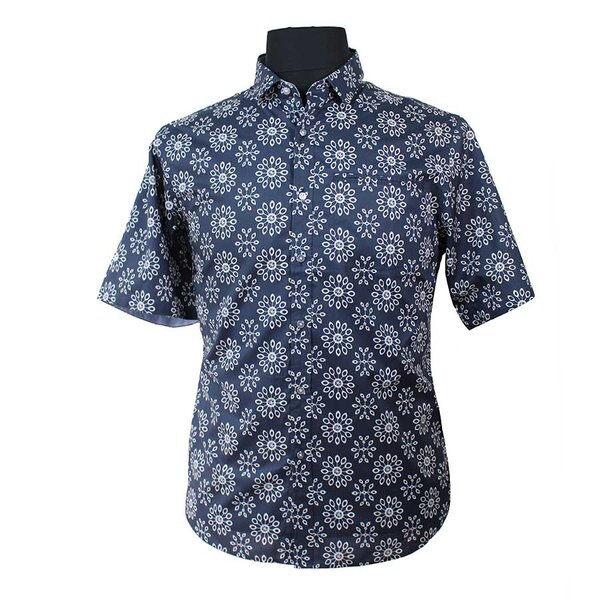 Berlin Spokes Print Pure Cotton SS Shirt-shop-by-brands-Beggs Big Mens Clothing - Big Men's fashionable clothing and shoes