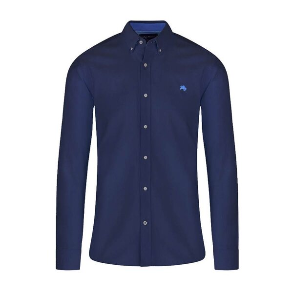 Raging Bull Oxford Weave Cotton Long Sleeve Navy-shop-by-brands-Beggs Big Mens Clothing - Big Men's fashionable clothing and shoes