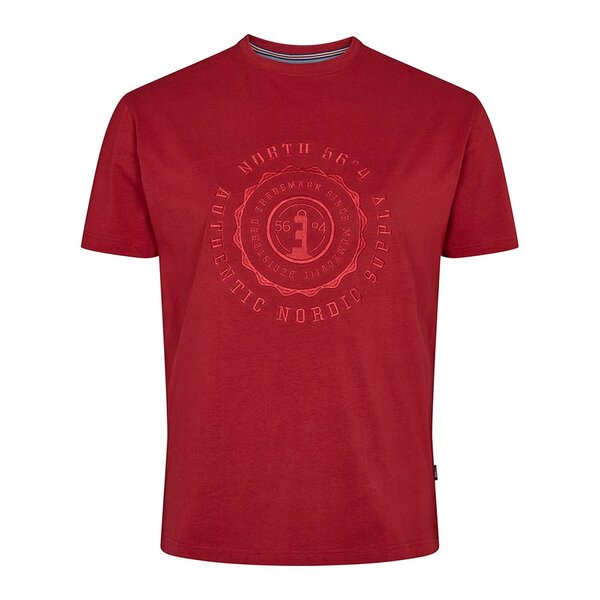North 56 Embroidered Stamp Tee Maroon-shop-by-brands-Beggs Big Mens Clothing - Big Men's fashionable clothing and shoes