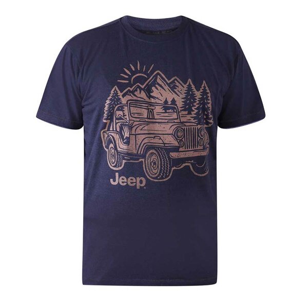 D555 Licensed Jeep Print Tee Navy Marle-shop-by-brands-Beggs Big Mens Clothing - Big Men's fashionable clothing and shoes