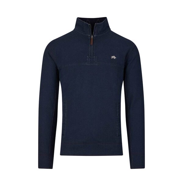 Raging Bull Quarter Zip Textured Cotton Sweater Navy-shop-by-brands-Beggs Big Mens Clothing - Big Men's fashionable clothing and shoes