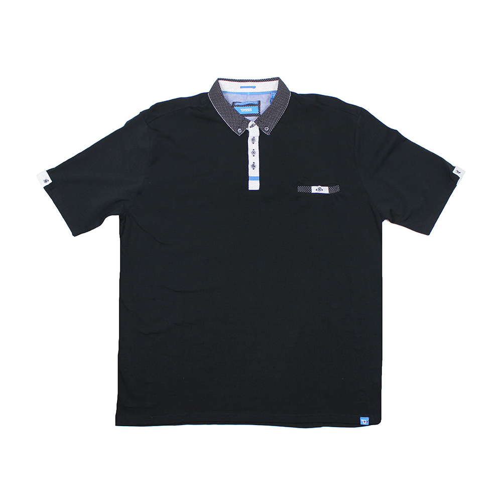 D555 Cliff Cotton Stretch Polo with Contrast Neck