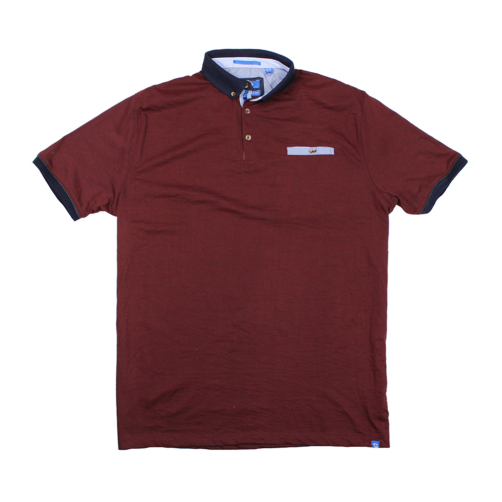 D555 Barker Cotton Mix Polo with Contrast Collar & Pocket