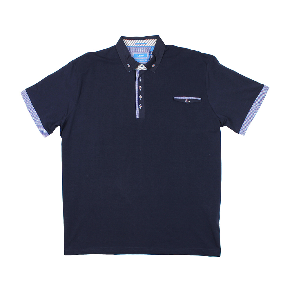 D555 Charles Cotton Stretch Button Down Collar Polo