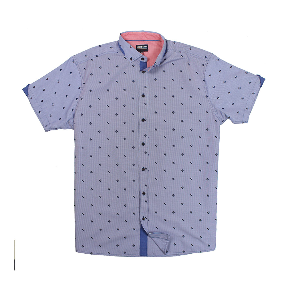 Mish Mash Vinnie Poly Cotton Abstract Pattern SS Shirt