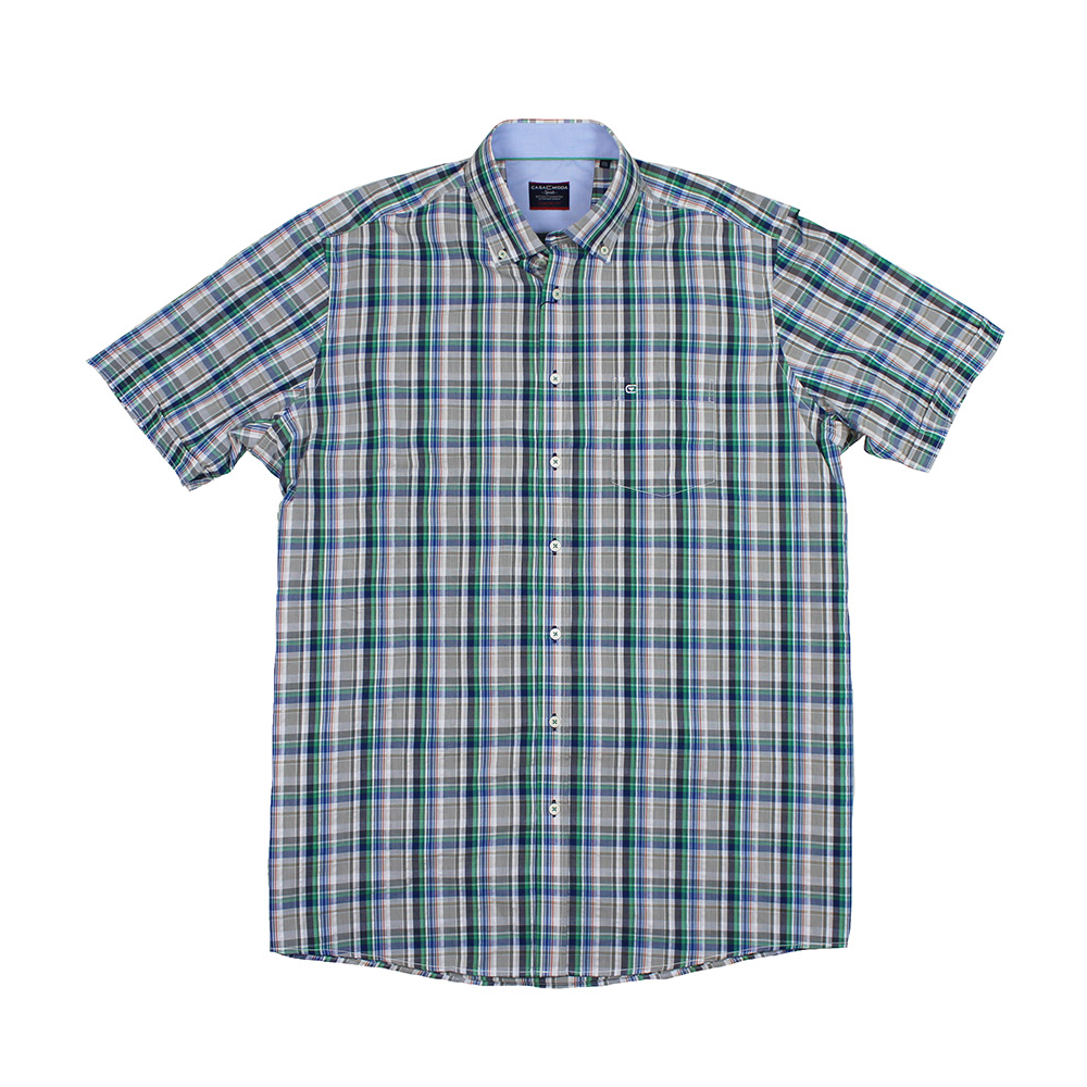  Casa Moda 48200 Woven Check Cotton SS Shirt