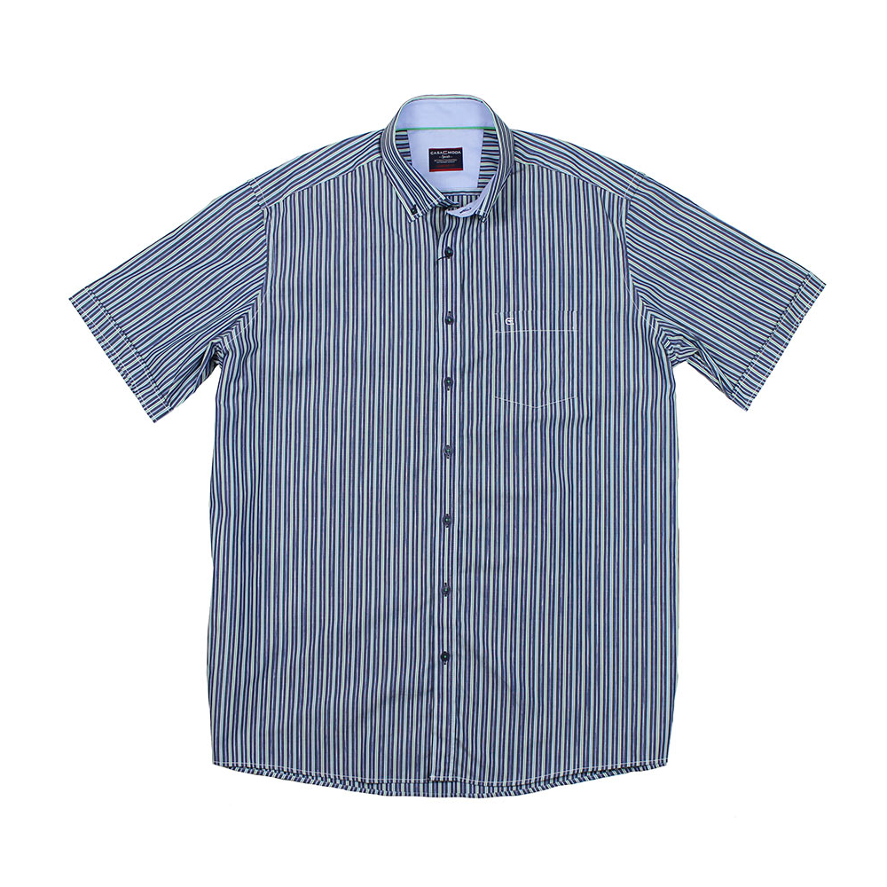  Casa Moda 47300 Woven Stripe  Cotton SS Shirt
