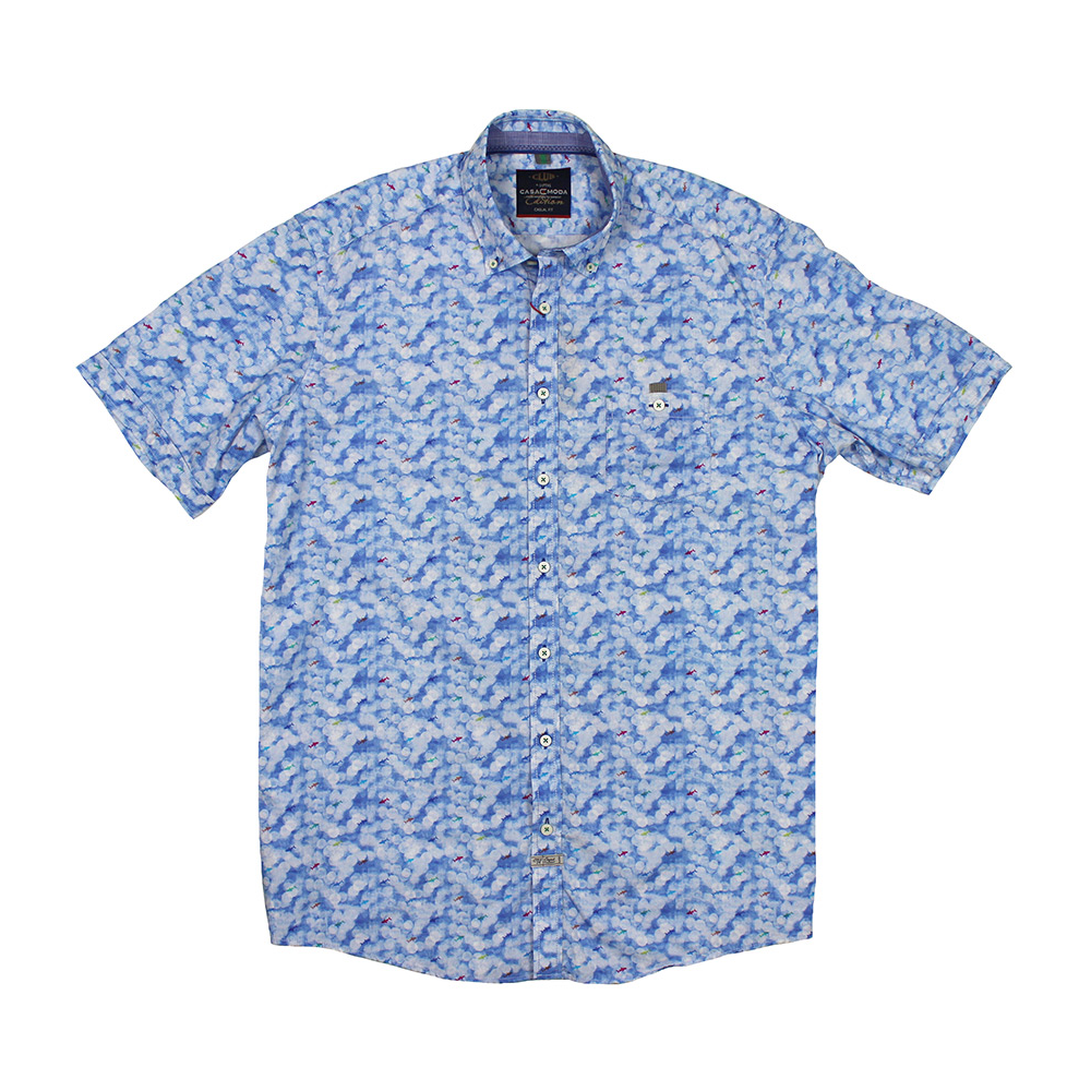  Casa Moda 65400 Oceans Print Cotton SS Shirt