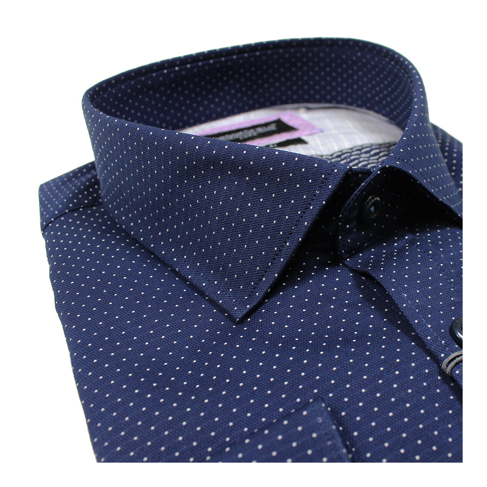 Brooksfield 1428 Luxe Cotton Dobby Weave Pin Spot Pattern Shirt 