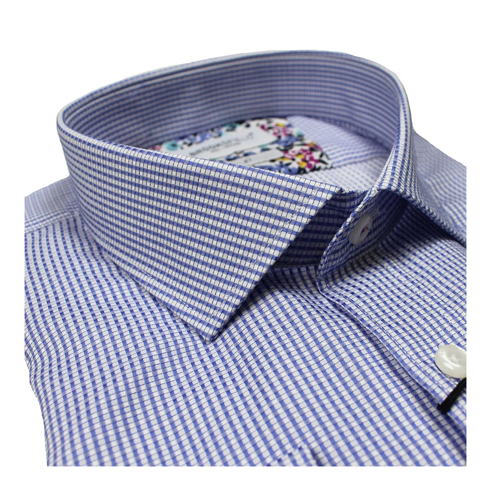 Brooksfield 1418 Cotton Two Colour Dobby Pattern Shirt 
