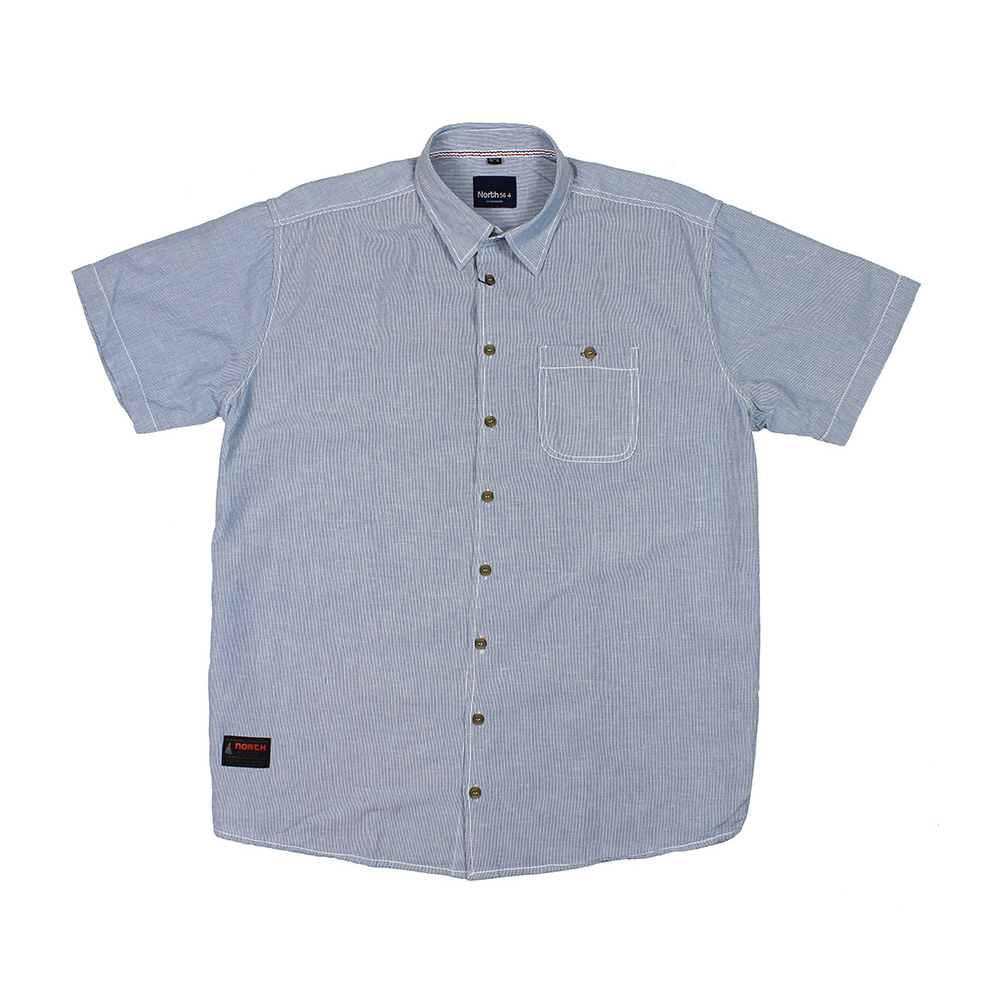 North 56 71190 Short Sleeve Pinfeather Cotton Shirt