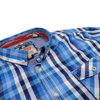 D555 Manuel Cotton Twin Pocket Button Down Collar Multi Check Shirt
