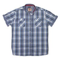 D555 Cuba Cotton Twin Pocket Button Down Collar Multi Check Shirt