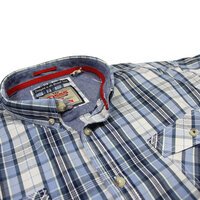 D555 Cuba Cotton Twin Pocket Button Down Collar Multi Check Shirt