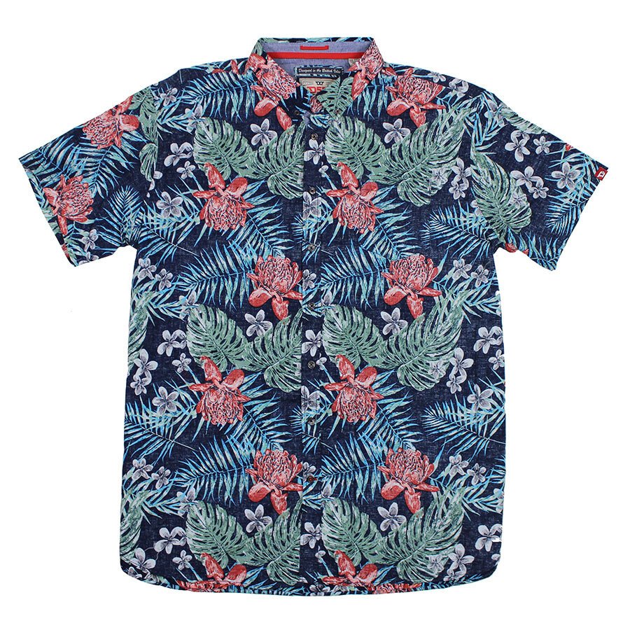 Hawaiian Print Button Down Shirt
