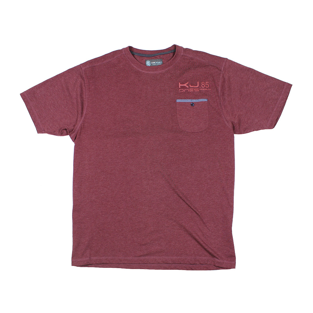 Kam KJ 85 Small Print Cotton Tee with Pocket