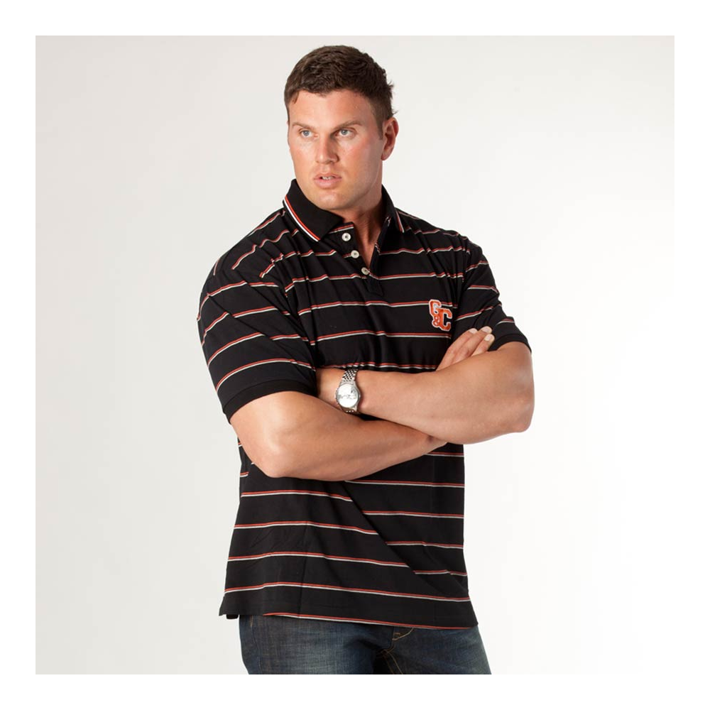 Greyes - Striped Polo Black