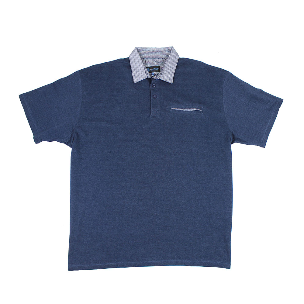 Kam Contrast Two Tone Cotton Polo with Pocket