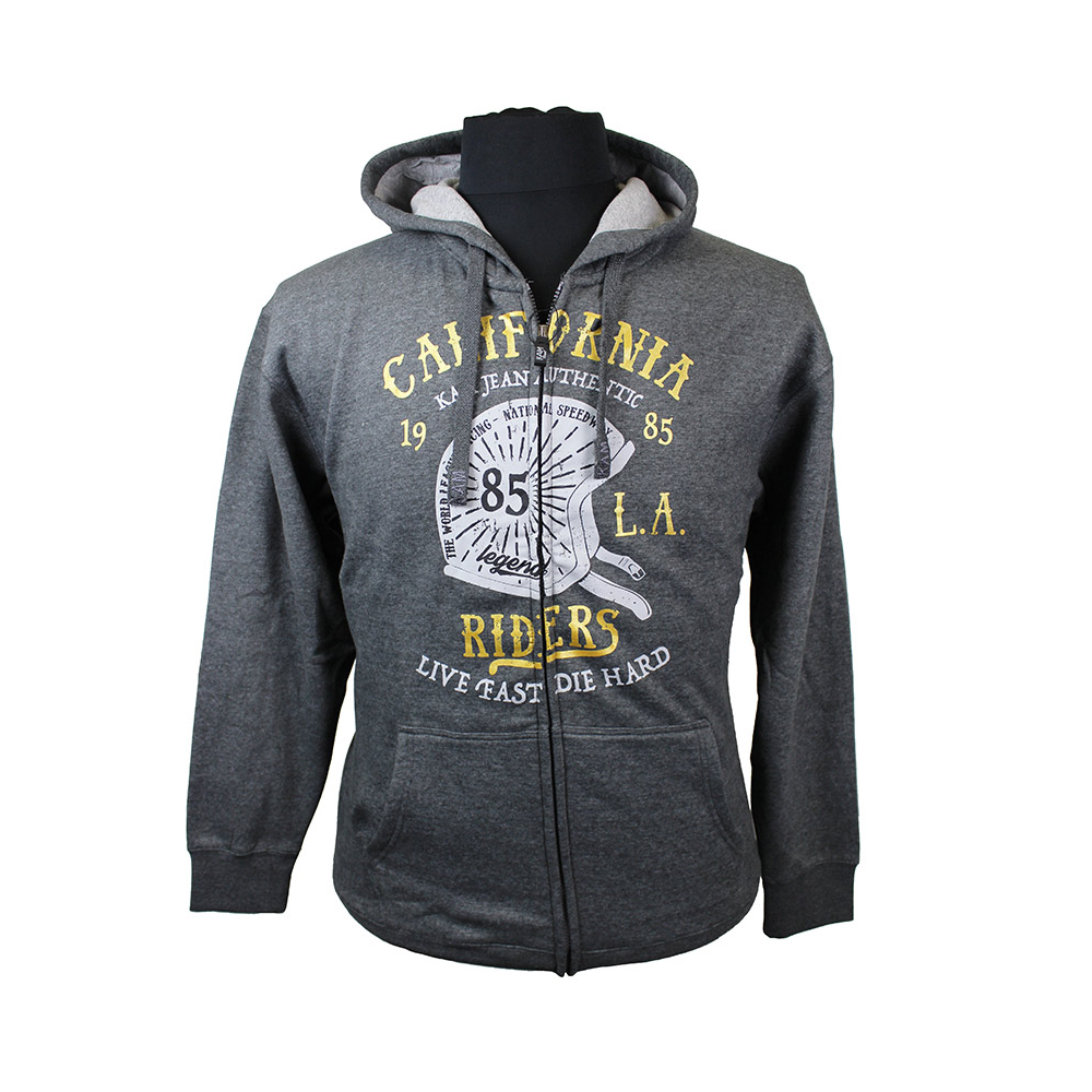 Kam Speedway California Riders Print Cotton Poly Hoodie Sweat