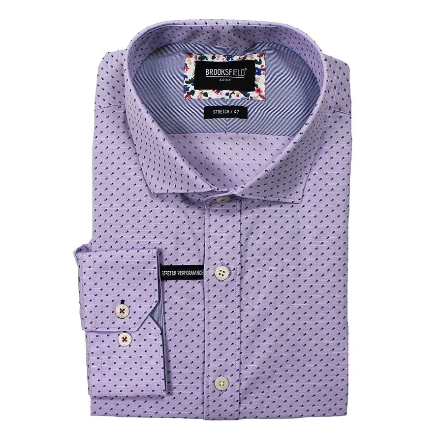 Brooksfield 1489 Cotton Stretch Spot Print Fashion Shirt - Beggs offers ...