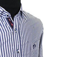 Campione 7818007 Cotton Stripe & Print  Button Down Collar LS Shirt