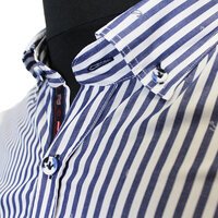 Campione 7818007 Cotton Stripe & Print  Button Down Collar LS Shirt