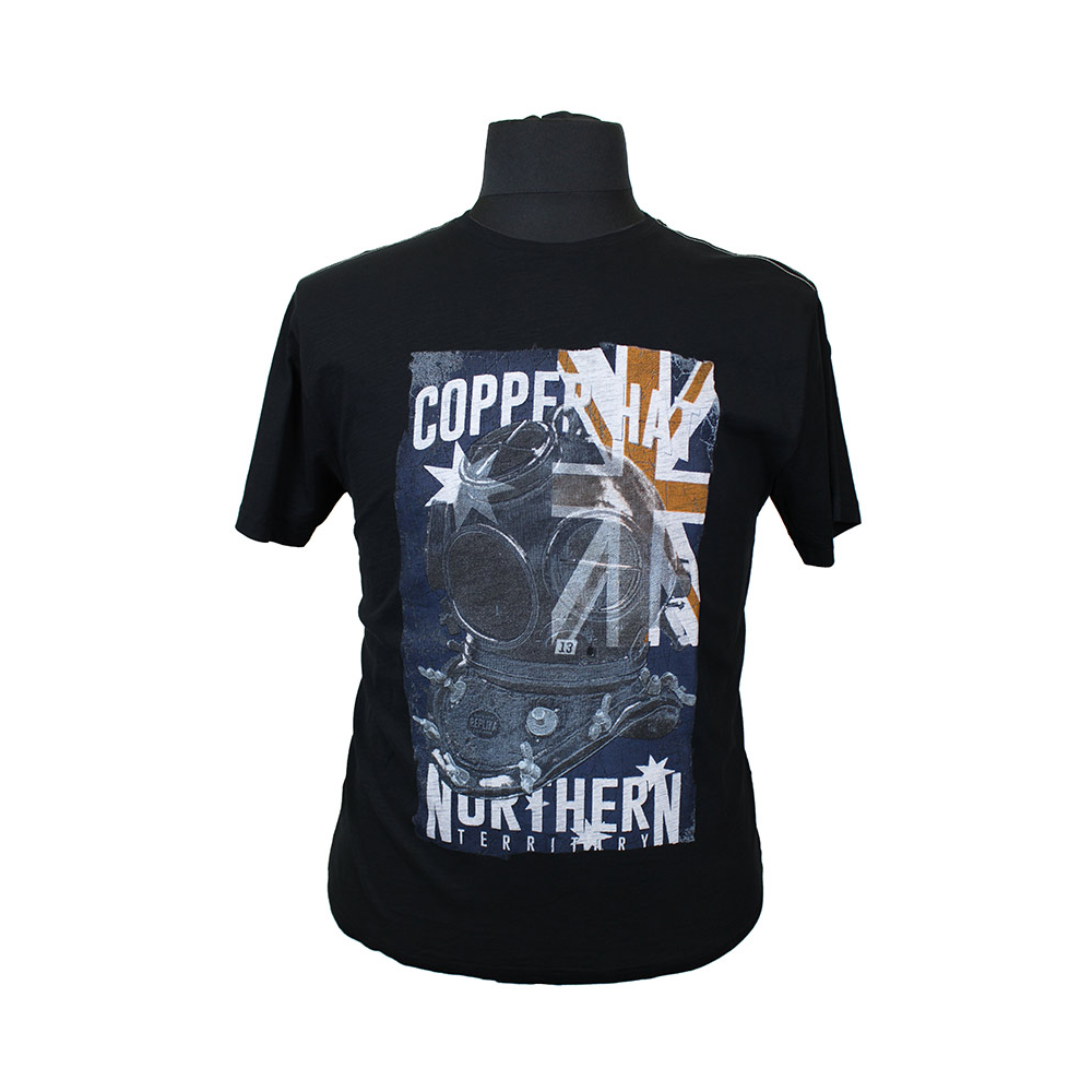 Replika 73359 Pure Cotton Copper Hat Print Tee