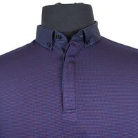 Mish Mash Chestnut Poly Cotton Stretch Mix Micro Pattern Polo