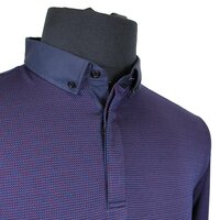 Mish Mash Chestnut Poly Cotton Stretch Mix Micro Pattern Polo