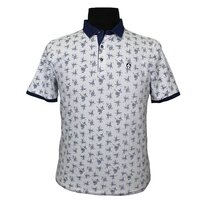 Campione Cotton Stretch Fashion Print Polo with Trim Detail