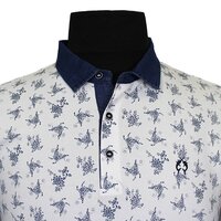 Campione Cotton Stretch Fashion Print Polo with Trim Detail