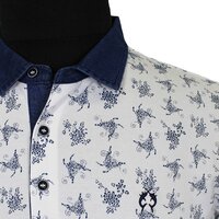 Campione Cotton Stretch Fashion Print Polo with Trim Detail