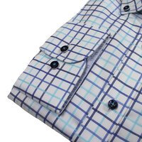 Casa Moda 3829526 Pure Cotton Check Pattern Button Down Collar Style Shirt